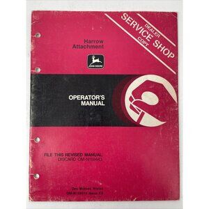 John Deere Harrow Attachment Operator's Manual OM N159514 Issue E9 dealer copy